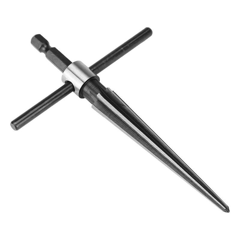 Thincol T Handle Tapered Reamer Tool 3-13mm(1/8-1/2 ), 6 Fluted Chamfer Bridge Pin Hole Handheld Chaser, 45# Steel 1/4" Hex Shank Durable for Chamfering Taper Holes Countersink Latches Guitar - Image 4